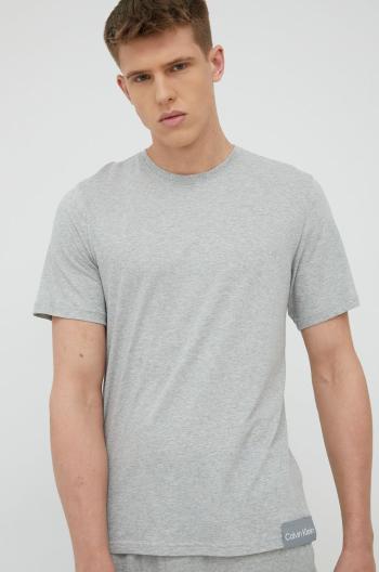 Pyžamové tričko Calvin Klein Underwear šedá farba, melanžová