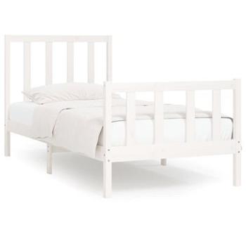 Rám postele biely masívne drevo 100 × 200 cm, 3106824
