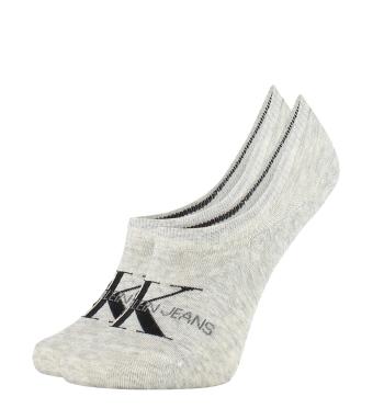 CALVIN KLEIN - CK jeans logo neviditeľné ponožky sivé-UNI