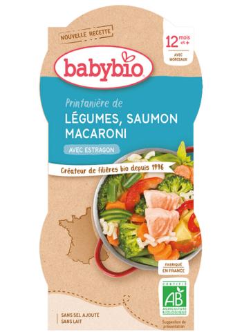 2xBABYBIO Menu jarná zelenina s lososom a makarónmi 200 g