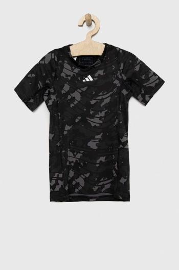 Detské tričko adidas B TF TEE čierna farba, vzorované