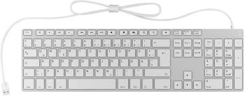 Keysonic KSK-8022U USB klávesnica nemecká, QWERTZ, Windows® strieborná, biela protišmykové
