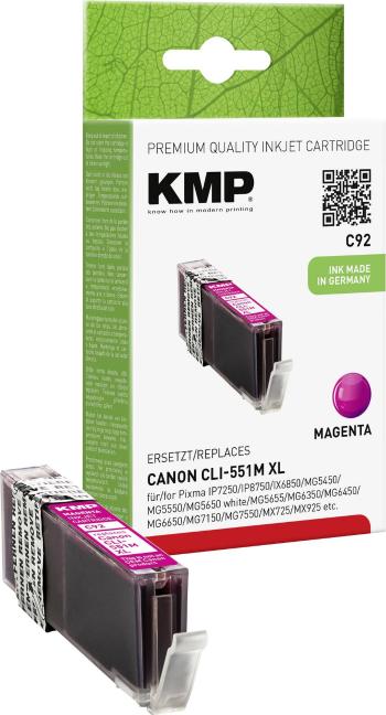 KMP Ink náhradný Canon CLI-551M, CLI-551M XL kompatibilná  purpurová C92 1519,0006