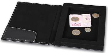 SECURIT Krabička na účtenky, peniaze a mince 14x20 cm, čierna   