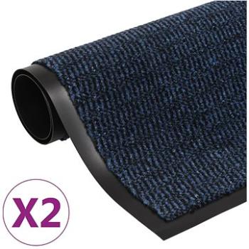 Protiprachové obdĺžnikové rohožky, 2 ks, všívané, 60 x 90 cm, modré (3051608)