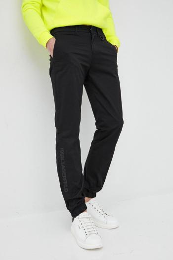 Nohavice Karl Lagerfeld pánske, čierna farba