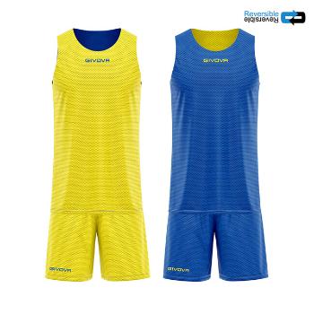 KIT DOUBLE IN MESH GIALLO/AZZURRO Tg. XL