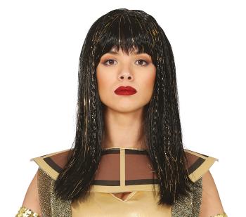 Guirca Čiernovlasá parochňa s flitrovými vlasmi - Kleopatra