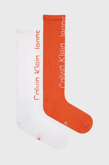 Ponožky Calvin Klein pánske, oranžová farba
