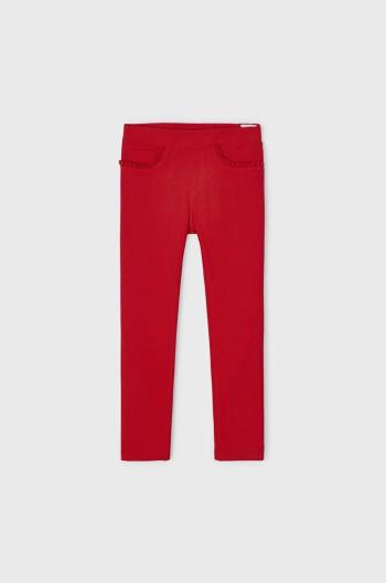 Detské nohavice Mayoral červená farba, jednofarebné