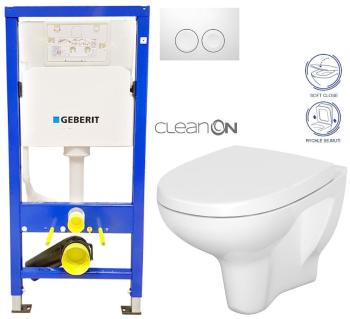 GEBERIT DuofixBasic s bielym tlačidlom DELTA21 + WC CERSANIT ARTECO CLEANON + SEDADLO 458.103.00.1 21BI AT1