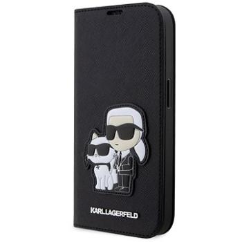 Karl Lagerfeld PU Saffiano Karl and Choupette NFT Book Pouzdro na iPhone 14 Pro Max Black (KLBKP14XSANKCPK)