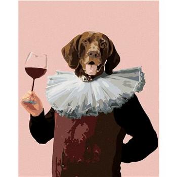 Maľovanie podľa čísel – Kráľovský pes a pohár vína (HRAbz33535nad)