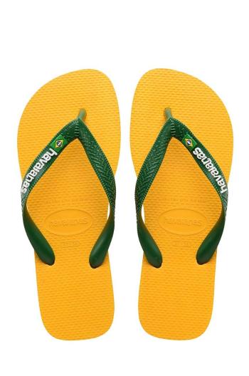 Detské žabky Havaianas BRASIL LOGO žltá farba