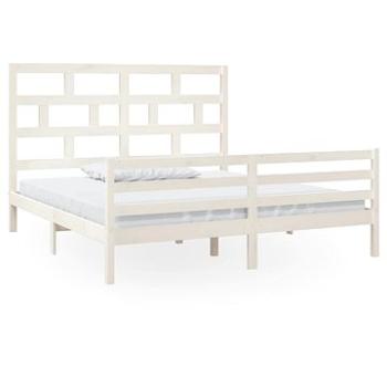 Rám postele biely masívne drevo 180 × 200 cm Super King, 3101299