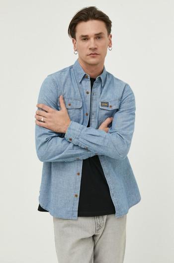 Rifľová košeľa Superdry pánska, regular, s golierom button-down