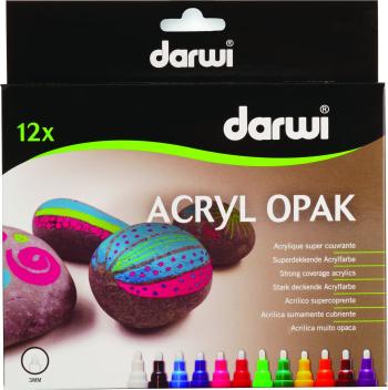 Darwi Acryl Opak Marker Set Sada akrylových fixiek 12 x 6 ml