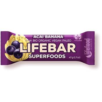 Lifefood Lifebar Superfoods RAW BIO 47 g, acai s banánom (8594071481025)