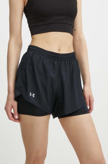 Bežecké šortky Under Armour Fly By čierna farba, jednofarebné, vysoký pás