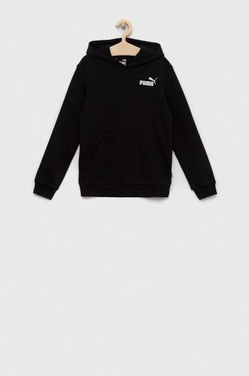 Detská mikina Puma ESS Small Logo Hoodie TR B čierna farba, s kapucňou, s potlačou