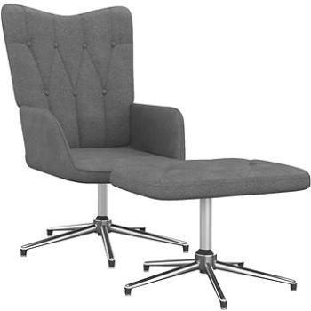 Relaxačné kreslo so stoličkou tmavo sivé textil, 327601