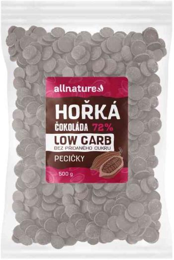 Allnature LOW CARB Čokoláda horká 72% lupienky