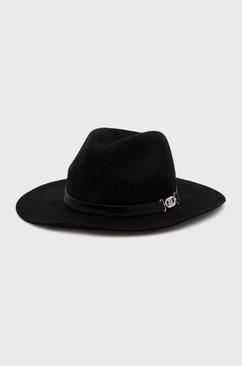 Vlnený klobúk Lauren Ralph Lauren čierna farba, vlnený