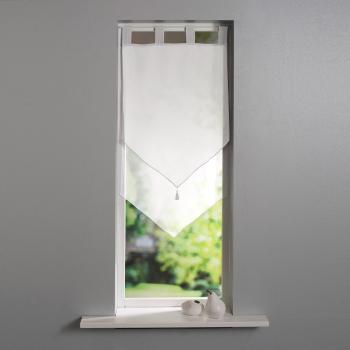 Blancheporte Dvojitá vitrážová záclonka do špičky zakončená pútkami biela/biela 60x160cm