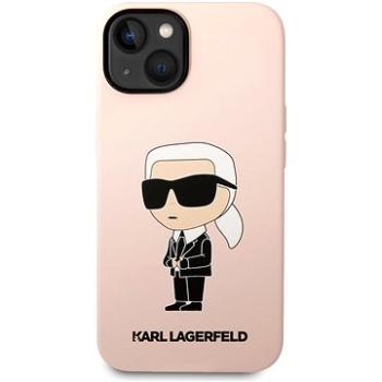 Karl Lagerfeld Liquid Silicone Ikonik NFT Zadný Kryt pre iPhone 14 Pink (KLHCP14SSNIKBCP)