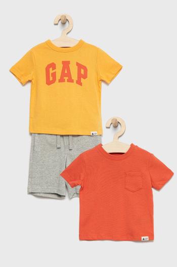 Detská bavlnená súprava GAP oranžová farba