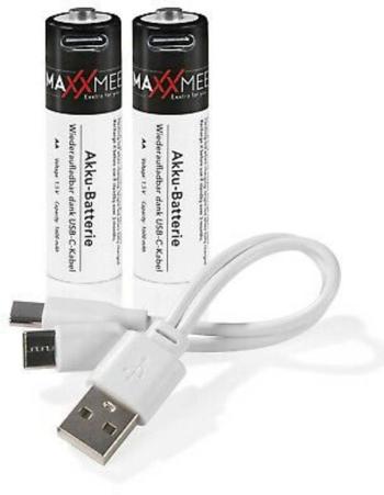 Maxxmee AA-USB-C tužkový akumulátor typu AA  Ni-MH 1600 mAh 1.2 V 2 ks