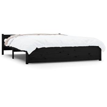 Rám postele čierny masívne drevo 150 × 200 cm King Size, 815053