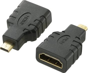 SpeaKa Professional SP-7870184 HDMI adaptér [1x HDMI zástrčka D Micro - 1x HDMI zásuvka] čierna pozlátené kontakty, audi