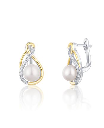 JwL Luxury Pearls Elegantné bicolor náušnice s pravými perlami JL0721