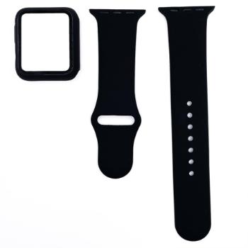 BStrap Silicone remienok s puzdrom na Apple Watch 40mm, black (SAP012C05)