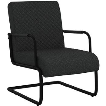 Konzolová stolička čierna umelá koža, 325786
