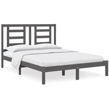 Rám postele sivý masívna borovica 140 × 190 cm, 3104330