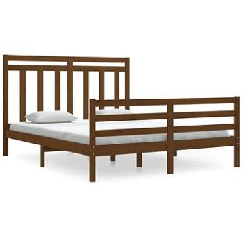 Rám postele medovo hnedý masívne drevo 160 × 200 cm, 3105328