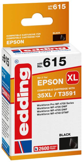 Edding Ink cartridge náhradný Epson 35XL / T3591 kompatibilná Single čierna EDD-615 18-615