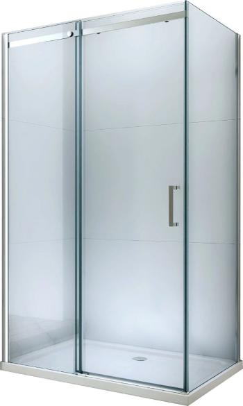 MEXEN/S - Omega Sprchovací kút 140x90 cm, transparent, chrom + vanička so sifónom 825-140-090-01-00-4010