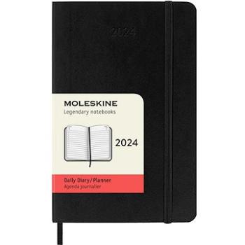 Moleskine 2024 S, mäkké dosky, čierny D (DSB12DC2Y24)