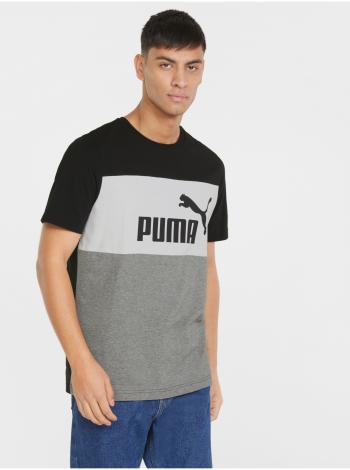 Šedo-čierne pánske vzorované tričko Puma Essentials