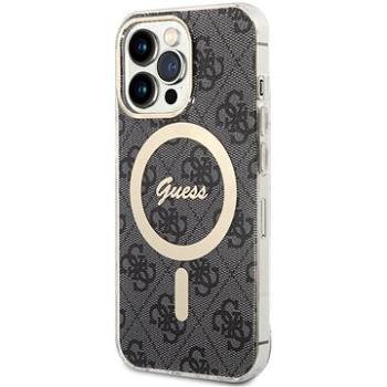 Guess 4G IML MagSafe Kompatibilný Zadný Kryt na iPhone 13 Pro Black (GUHMP13LH4STK)