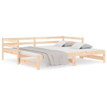 Výsuvná posteľ 2× (90 × 190) cm masívne borovicové drevo, 814654