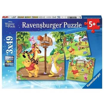 Ravensburger puzzle 051878 Disney: Medvedík Pu: Športový deň 3× 49 dielikov (4005556051878)