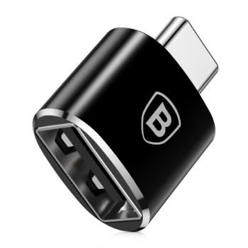 Baseus adaptér USB / USB Type-C OTG, čierny (CATOTG-01)