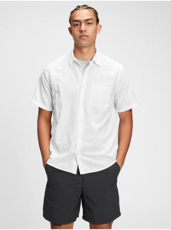 Košeľa linen-cotton shirt Biela