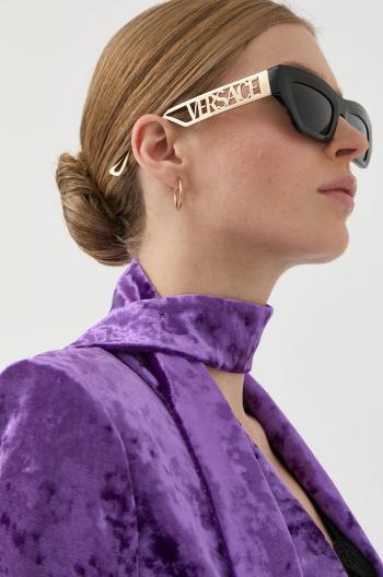 Slnečné okuliare Versace dámske, zlatá farba