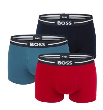 BOSS - boxerky 3PACK cotton stretch BOLD petrol & red combo - limitovaná fashion edícia (HUGO BOSS)-XXL (108-117 cm)