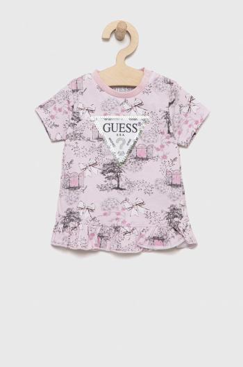 Detské tričko Guess ružová farba,